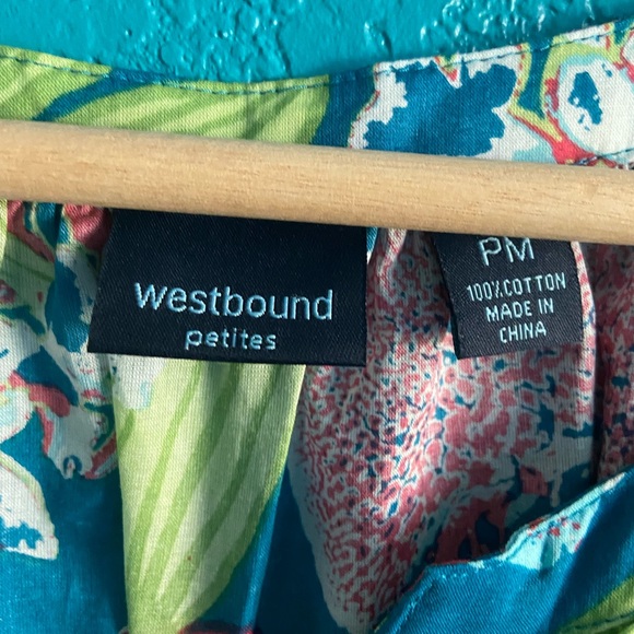 Floral Jungle Teal Vintage Style Long Sleeve Shirt - Picture 3 of 4